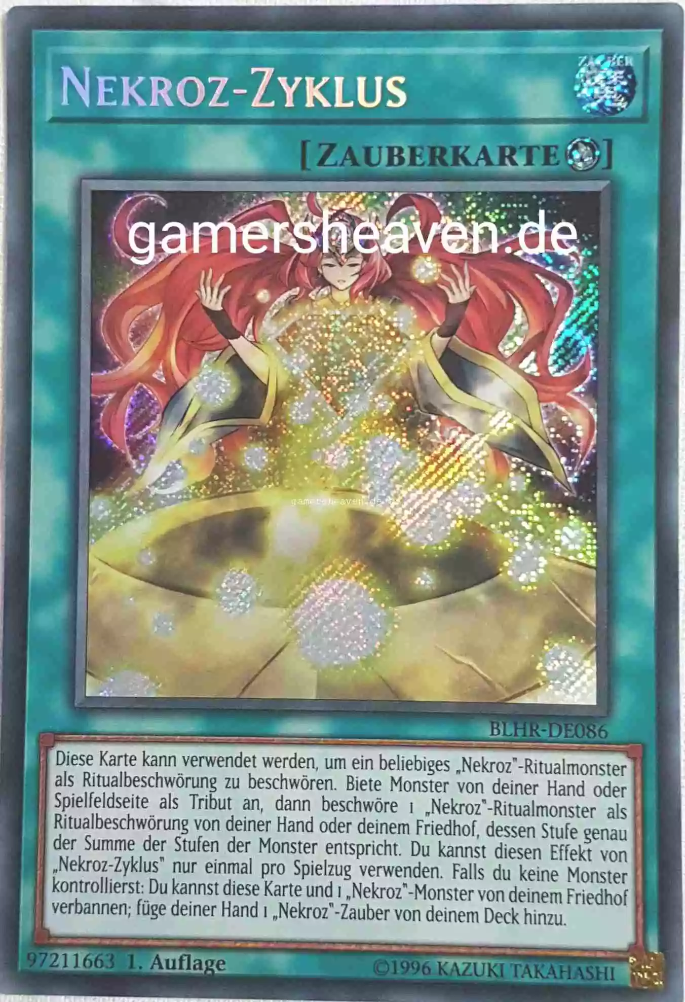 Nekroz-Zyklus BLHR-DE086 ist in Secret Rare aus Battles of Legend: Hero's Revenge 1.Auflage