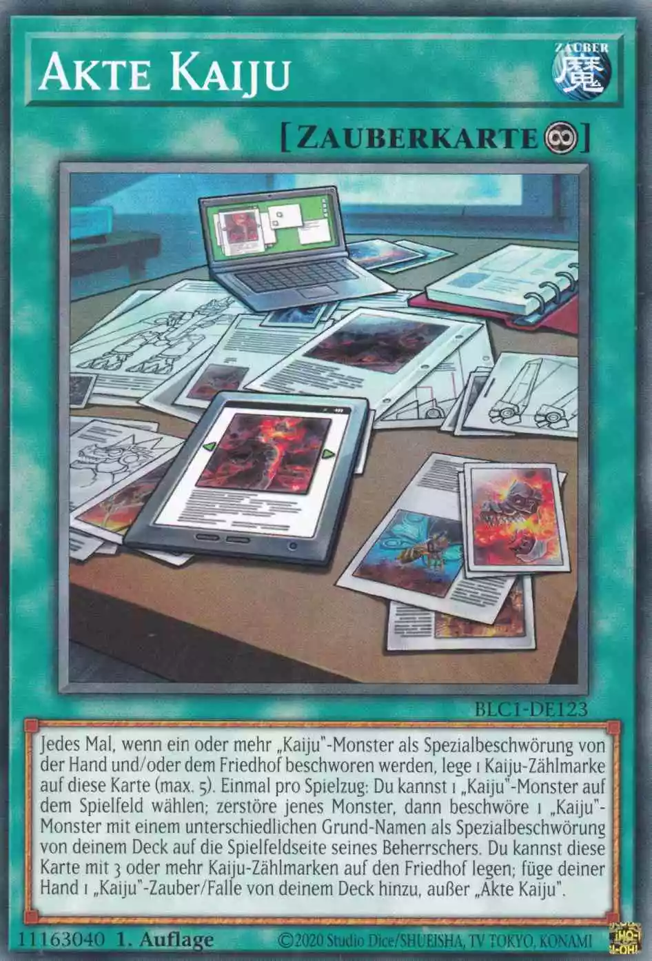 Akte Kaiju BLC1-DE123 ist in Common Yu-Gi-Oh Karte aus Battles of Legend Chapter 1 1.Auflage