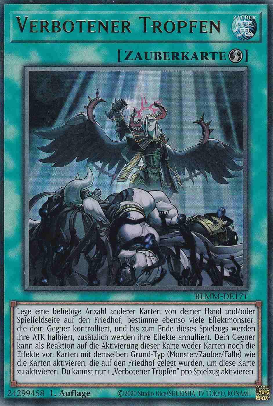 Verbotener Tropfen BLMM-DE171 ist in Ultra Rare Yu-Gi-Oh Karte aus Battles of Legend Monster Mayhem 1.Auflage