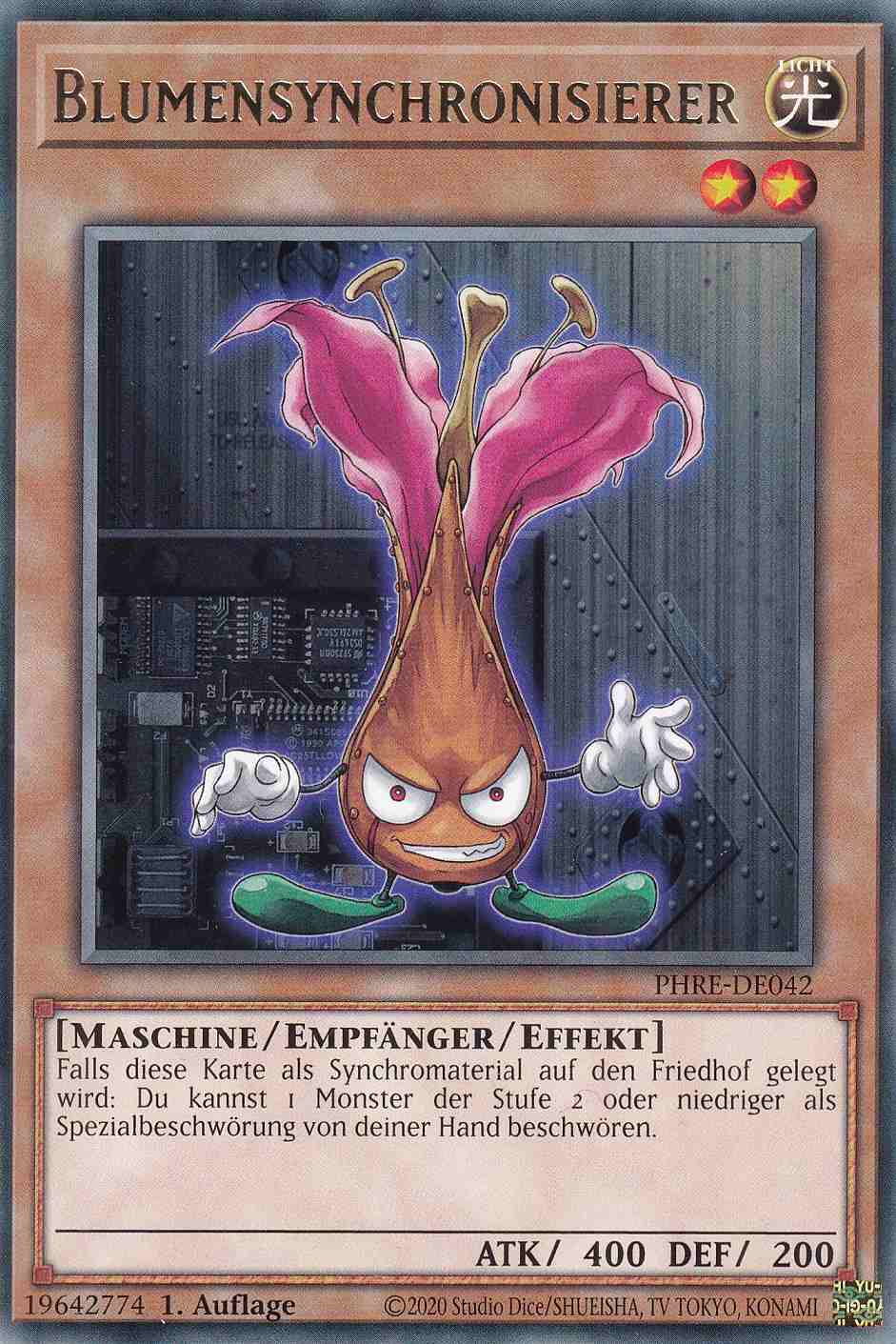 Blumensynchronisierer PHRE-DE042 ist in Rare Yu-Gi-Oh Karte aus Phantom Revenge 1.Auflage