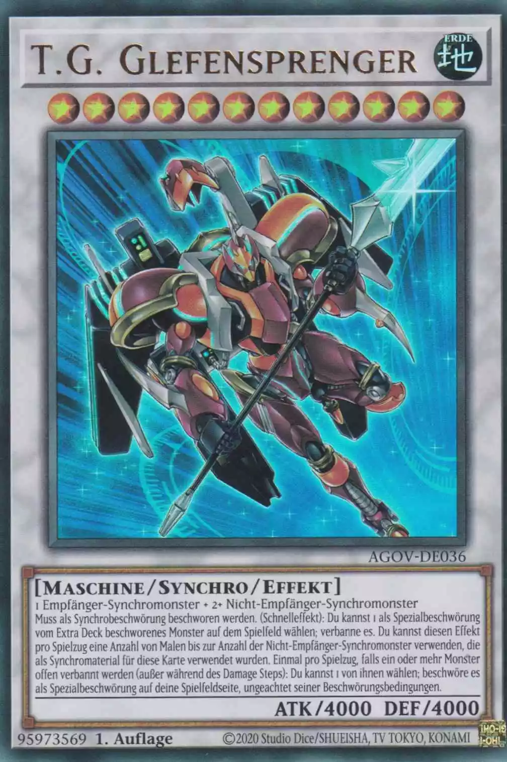 T.G. Glefensprenger AGOV-DE036 ist in Ultra Rare Yu-Gi-Oh Karte aus Age of Overlord 1.Auflage