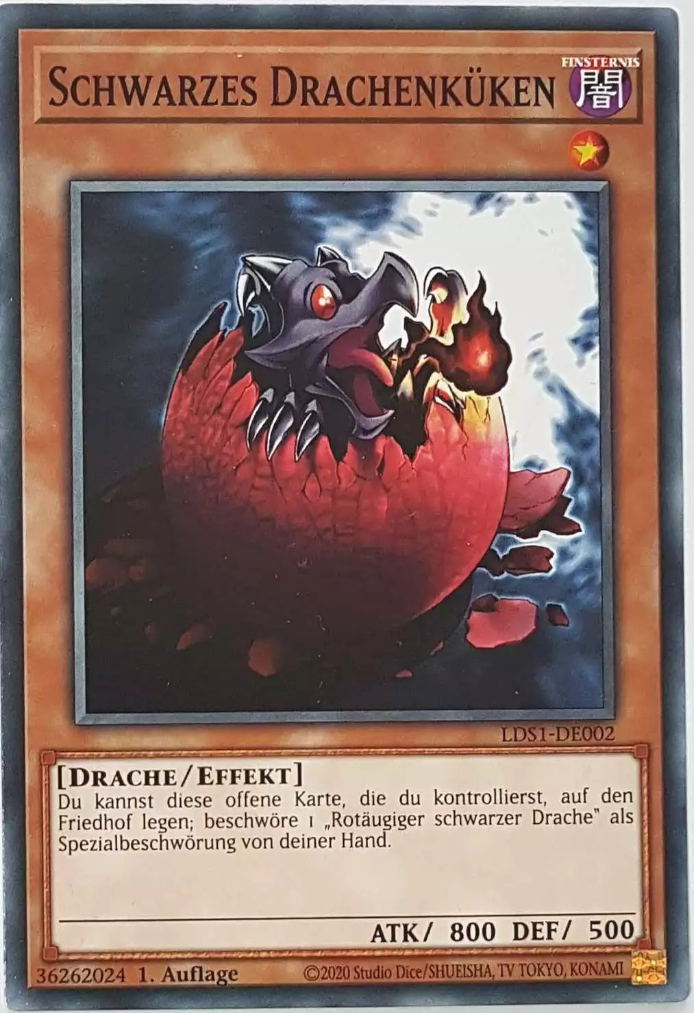 Schwarzes Drachenküken LDS1-DE002 ist in Common Yu-Gi-Oh Karte aus Legendary Duelists: Season 1 1.Auflage