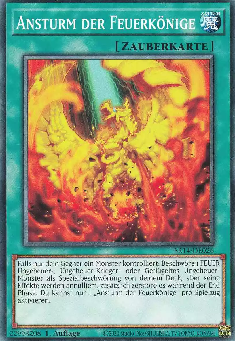 Ansturm der Feuerkönige SR14-DE026 ist in Common Yu-Gi-Oh Karte aus Fire Kings 1.Auflage