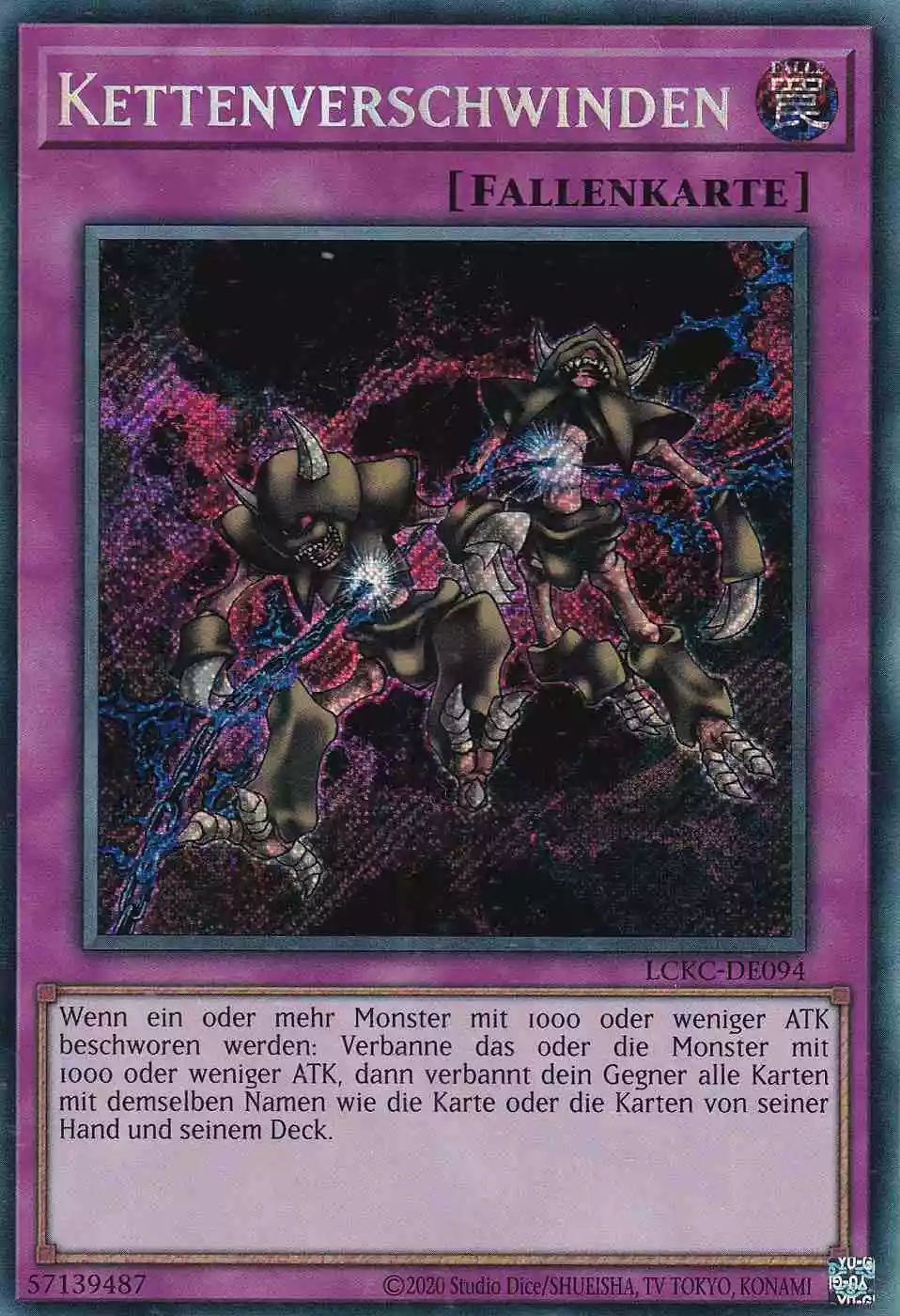 Kettenverschwinden LCKC-DE094 ist in Secret Rare Yu-Gi-Oh Karte aus Legendary Collection Kaiba unlimitiert