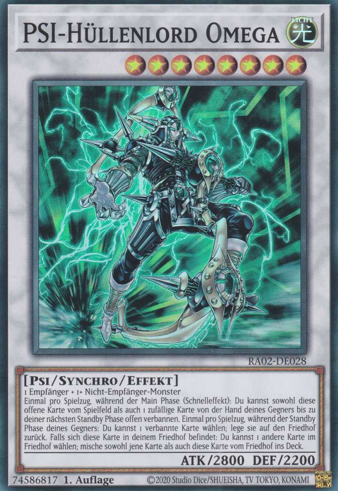 PSI-Hüllenlord Omega RA02-DE028 ist in Super Rare Yu-Gi-Oh Karte aus 25th Anniversary Rarity Collection 2 1.Auflage