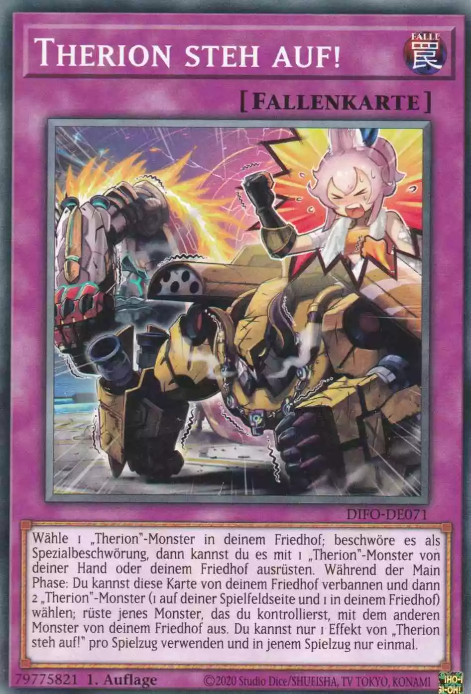 Therion steh auf! DIFO-DE071 ist in Common Yu-Gi-Oh Karte aus Dimension Force 1.Auflage