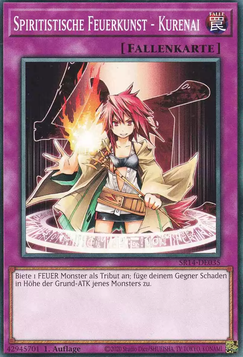 Spiritistische Feuerkunst - Kurenai SR14-DE035 ist in Common Yu-Gi-Oh Karte aus Fire Kings 1.Auflage