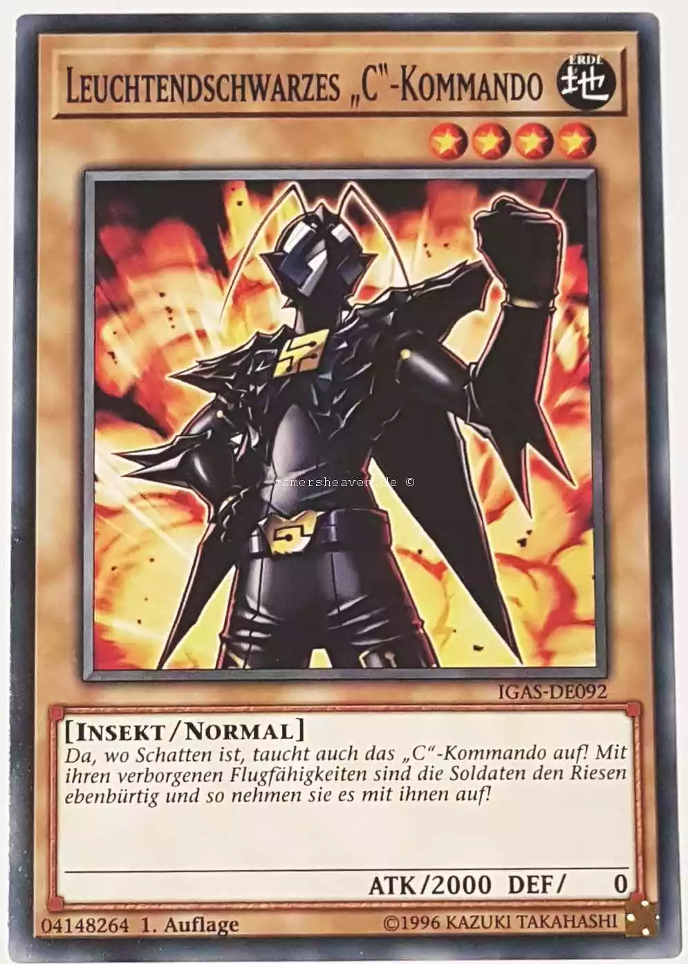 Leuchtendschwarzes „C“-Kommando IGAS-DE092 ist in Common Yu-Gi-Oh Karte aus Ignition Assault 1.Auflage