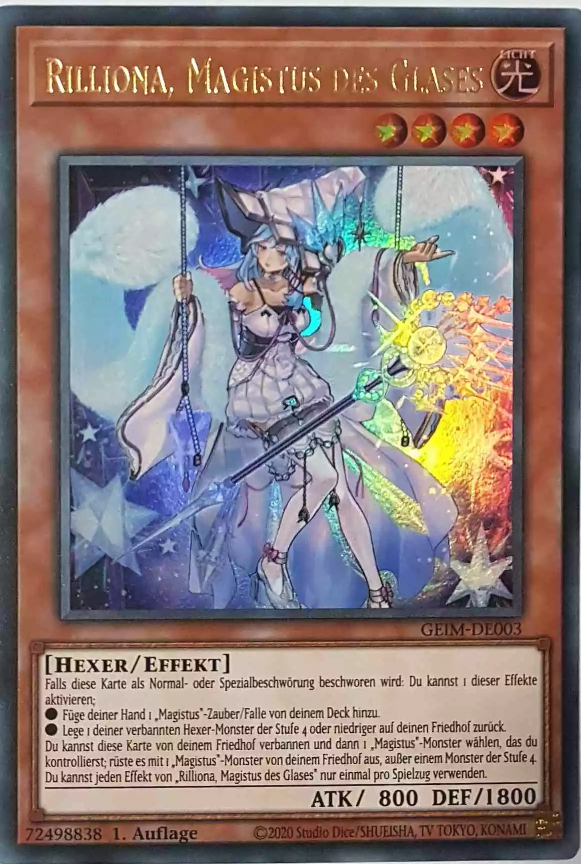 geim-de003-rilliona-magistus-des-glases-ultra-rare Rilliona, Magistus des Glases GEIM-DE003 ist in Ultra Rare Yu-Gi-Oh Karte aus Genesis Impact 1. Auflage