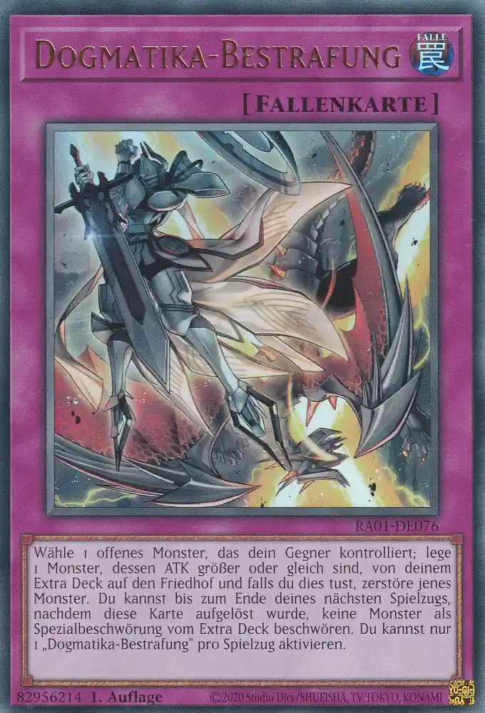 ra01-de076-ur-dogmatika-bestrafung-ultra-rare-25th-anniversary-rarity-collection Dogmatika-Bestrafung RA01-DE076 ist in Ultra Rare Yu-Gi-Oh Karte aus 25th Anniversary Rarity Collection 1.Auflage