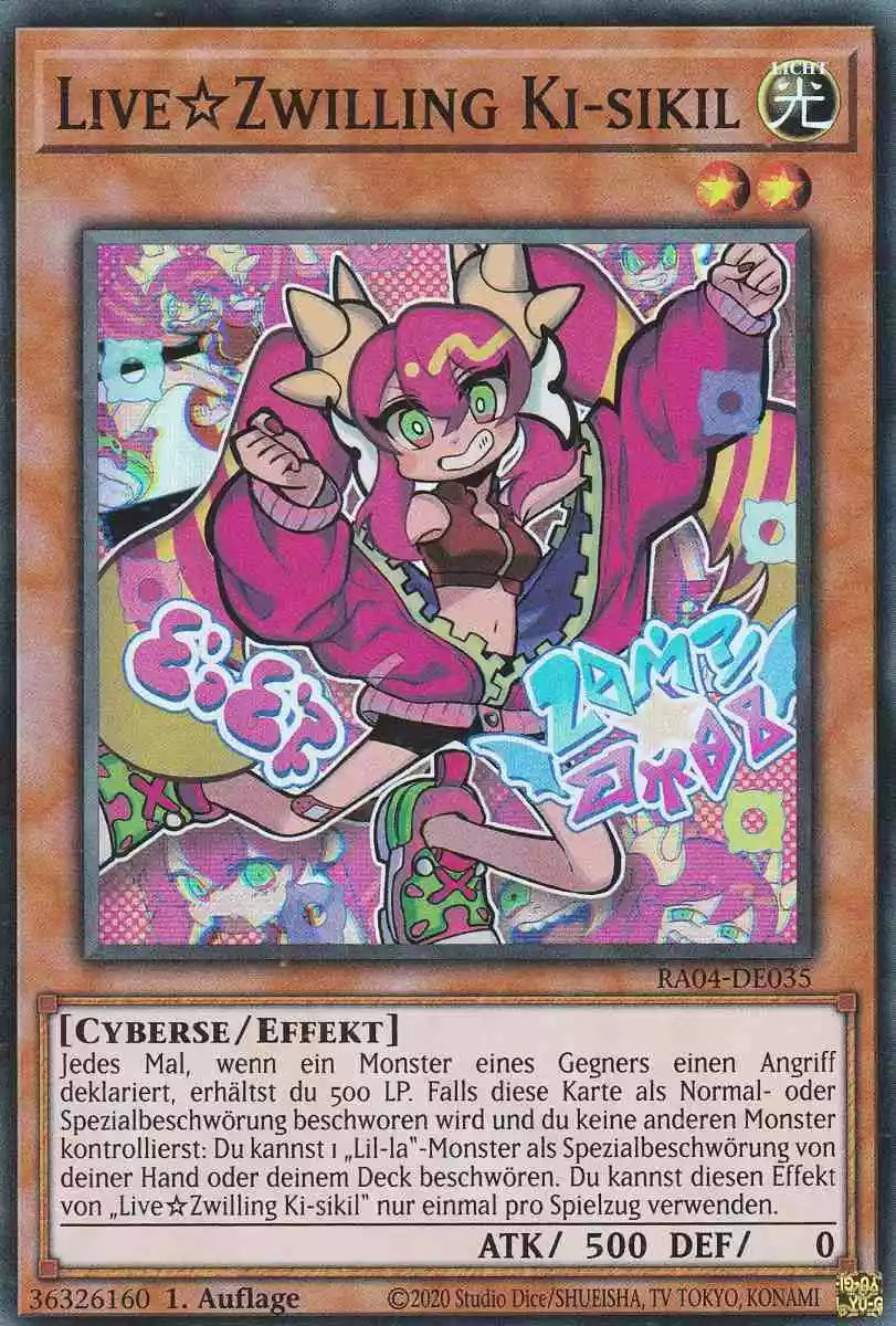 Live☆Zwilling Ki-sikil RA04-DE035 ist in Super Rare Yu-Gi-Oh Karte aus Quarter Century Stampede 1.Auflage