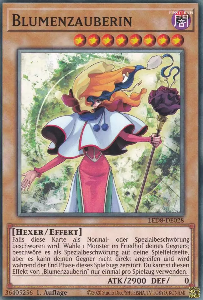 Blumenzauberin LED8-DE028 ist in Common Yu-Gi-Oh Karte aus Legendary Duelists Synchro Storm 1.Auflage