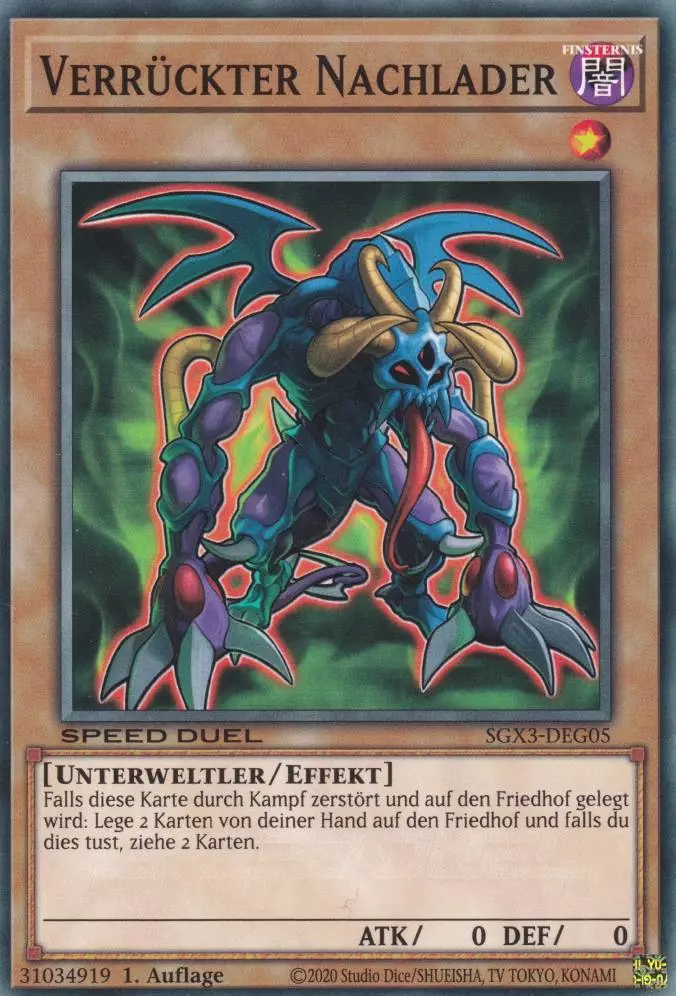 sgx3-deg05-verrueckter-nachlader-common-speed-duel-gx-duelists-of-shadows Verrückter Nachlader SGX3-DEG05 ist in Common Yu-Gi-Oh Karte aus Speed Duel GX: Duelists of Shadows 1.Auflage