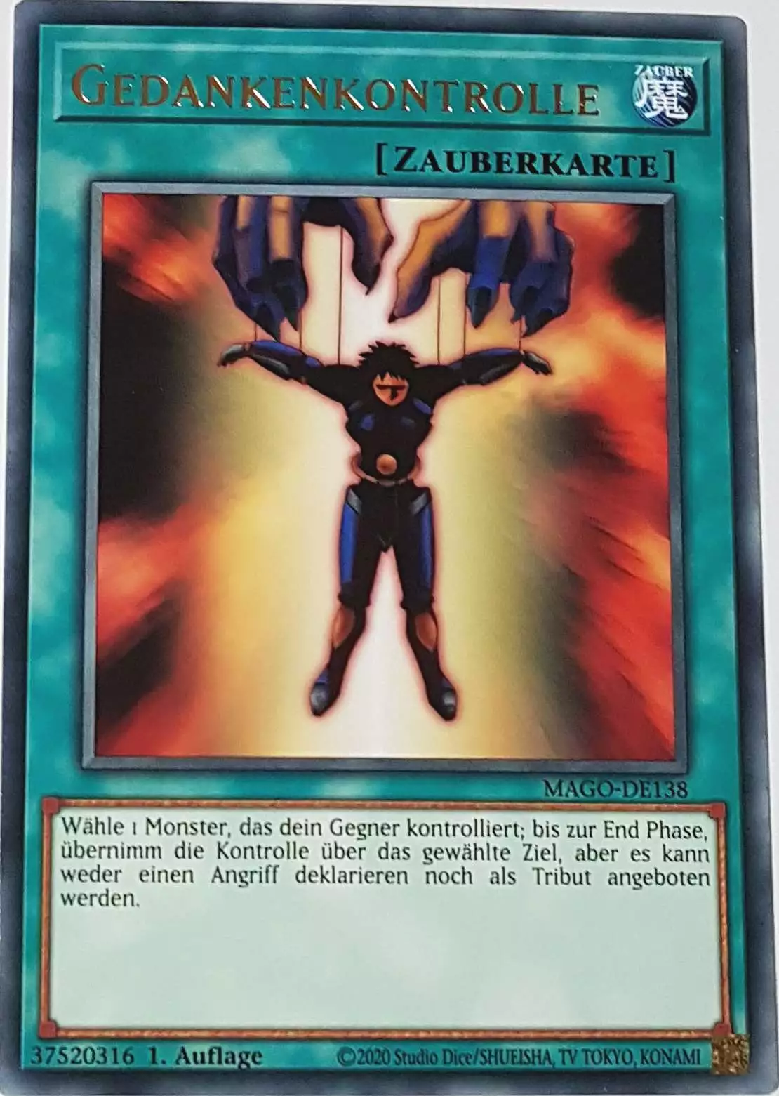 Gedankenkontrolle MAGO-DE138 ist in Gold Rare Yu-Gi-Oh Karte aus Maximum Gold 1. Auflage