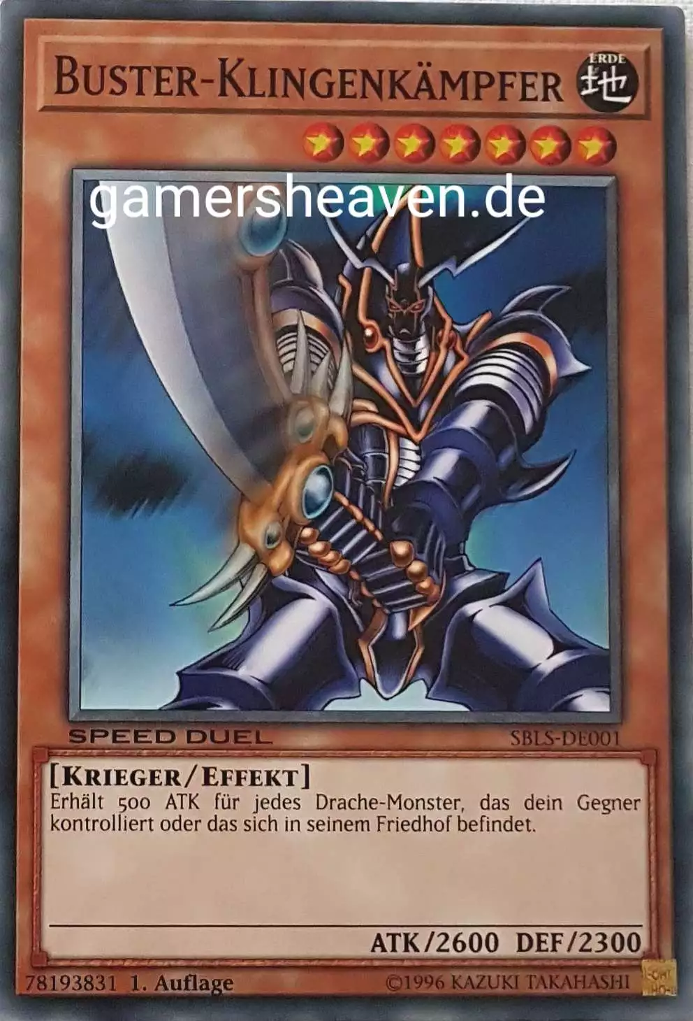 Buster-Klingenkämpfer SBLS-DE001 ist in Common Yu-Gi-Oh Karte aus Speed Duel Arena of Lost Souls 1. Auflage