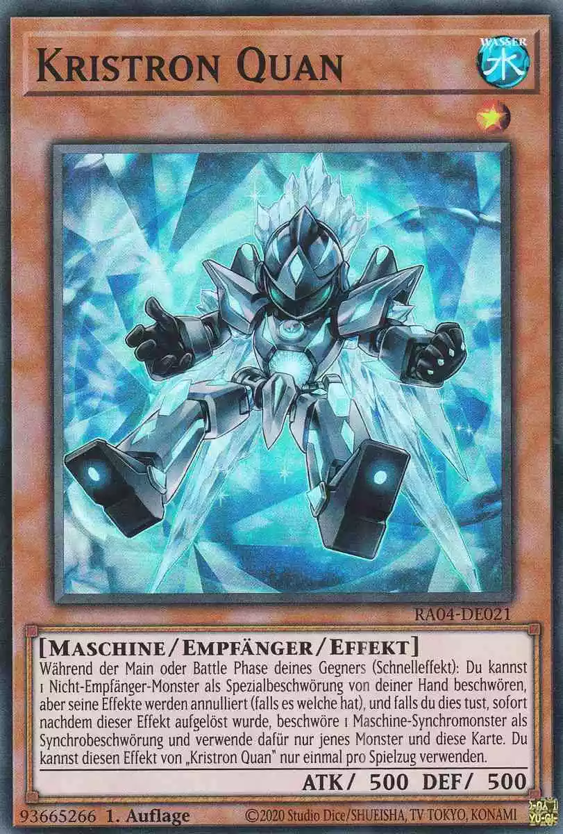 Kristron Quan RA04-DE021 ist in Super Rare Yu-Gi-Oh Karte aus Quarter Century Stampede 1.Auflage