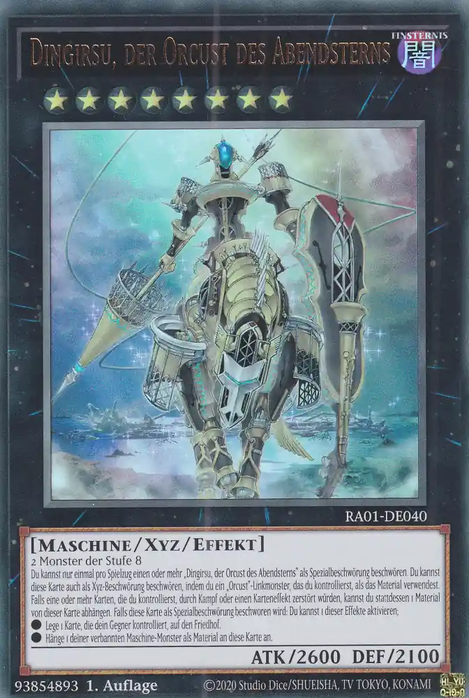 Dingirsu, der Orcust des Abendsterns RA01-DE040 ist in Ultra Rare Yu-Gi-Oh Karte aus 25th Anniversary Rarity Collection 1.Auflage