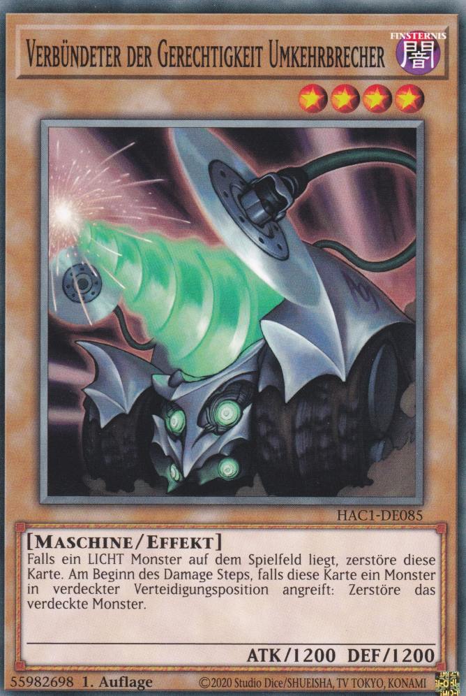 Verbündeter der Gerechtigkeit Umkehrbrecher HAC1-DE085 ist in Common Yu-Gi-Oh Karte aus Hidden Arsenal Chapter 1 1.Auflage