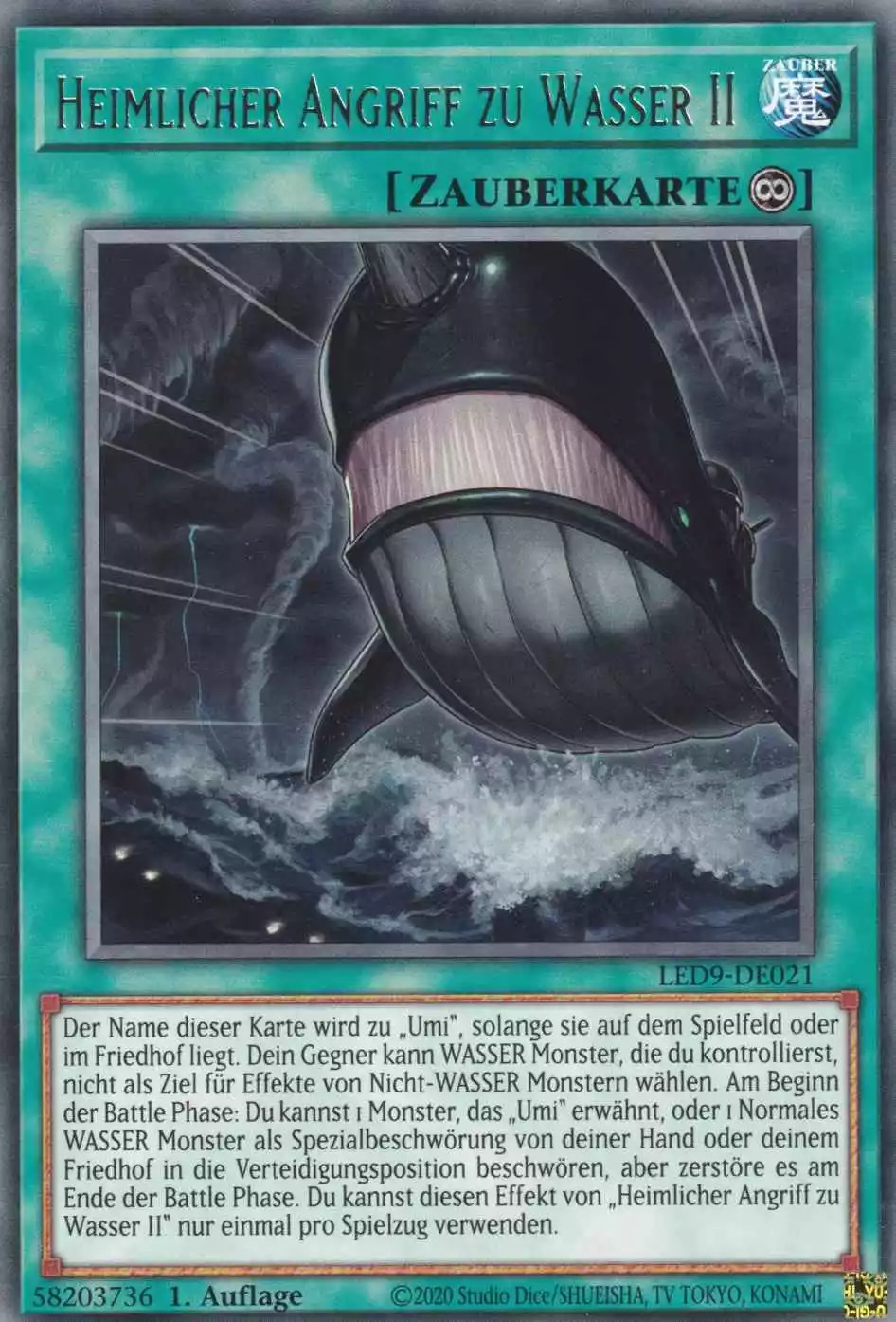 Heimlicher Angriff zu Wasser II LED9-DE021 ist in Rare Yu-Gi-Oh Karte aus Legendary Duelists Duels from the Deep 1.Auflage