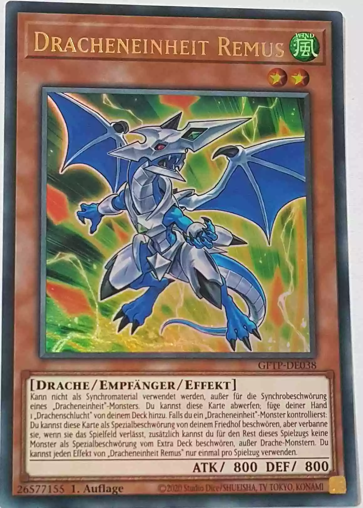 Dracheneinheit Remus GFTP-DE038 ist in Ultra Rare Yu-Gi-Oh Karte aus Ghost From The Past 1.Auflage