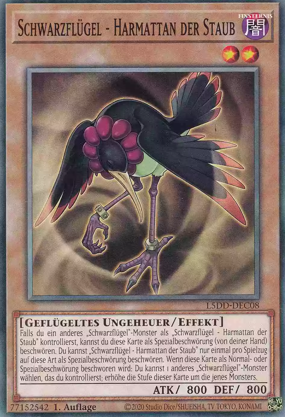Schwarzflügel - Harmattan der Staub L5DD-DEC08 ist in Common Yu-Gi-Oh Karte aus Legendary 5D’s Decks 1.Auflage