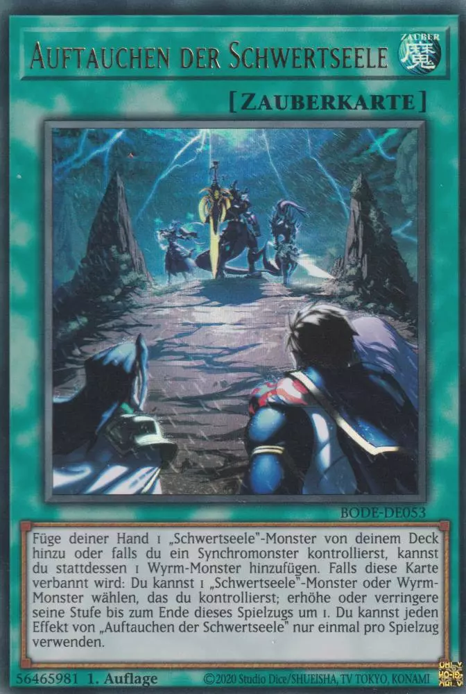 Auftauchen der Schwertseele BODE-DE053 ist in Ultra Rare Yu-Gi-Oh Karte aus Burst of Destiny 1.Auflage