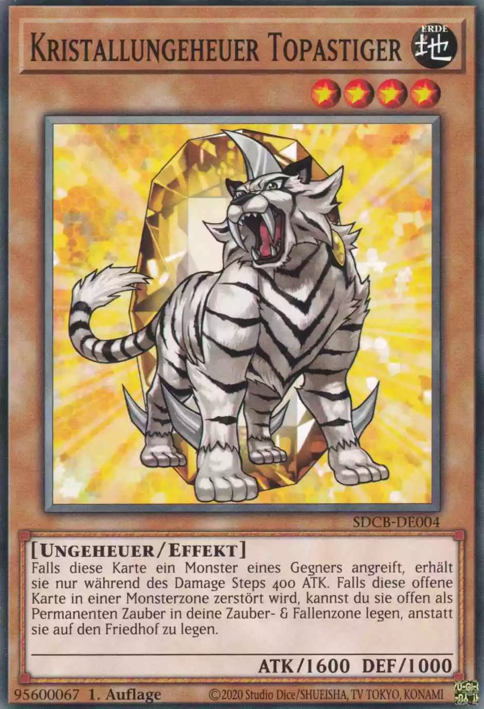 Kristallungeheuer Topastiger SDCB-DE004 ist in Common Yu-Gi-Oh Karte aus Structure Deck: Legend of the Crystal Beasts 1.Auflage