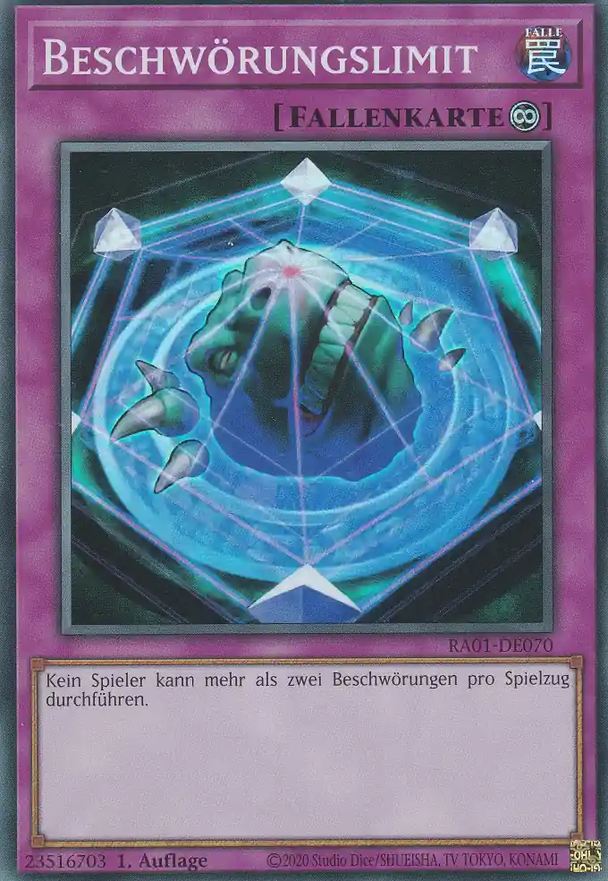 ra01-de070-s-beschwoerungslimit-super-rare-25th-anniversary-rarity-collection Beschwörungslimit RA01-DE070 ist in Super Rare Yu-Gi-Oh Karte aus 25th Anniversary Rarity Collection 1.Auflage