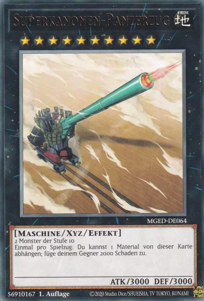 Superkanonen-Panzerzug MGED-DE064 ist in Rare Yu-Gi-Oh Karte aus Maximum Gold El Dorado 1.Auflage