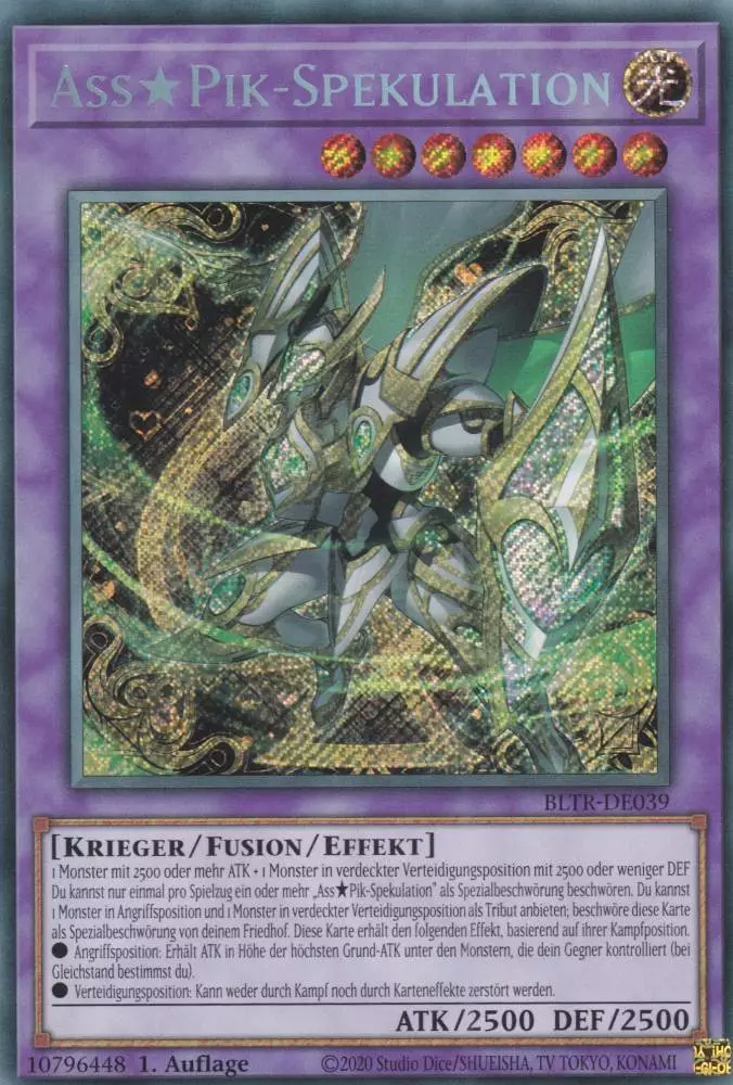 Ass-Pik-Spekulation BLTR-DE039 ist in Secret Rare Yu-Gi-Oh Karte aus Battles of Legend Terminal Revenge 1.Auflage