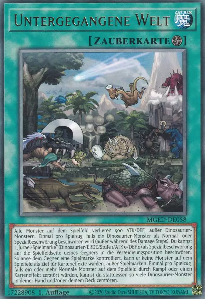 Untergegangene Welt MGED-DE058 ist in Rare Yu-Gi-Oh Karte aus Maximum Gold El Dorado 1.Auflage
