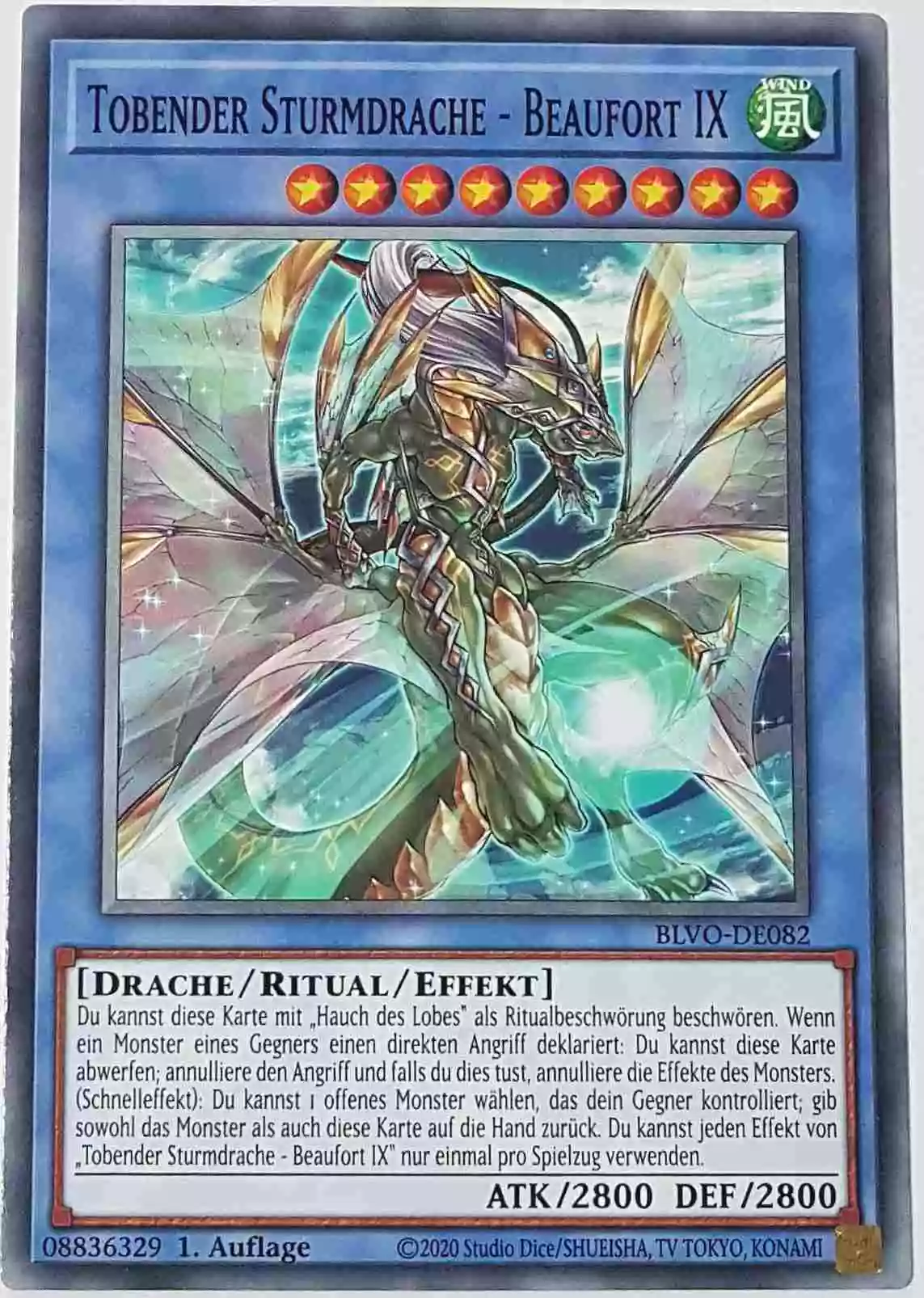 Tobender Sturmdrache - Beaufort IX BLVO-DE082 ist in Common Yu-Gi-Oh Karte aus Blazing Vortex 1.Auflage