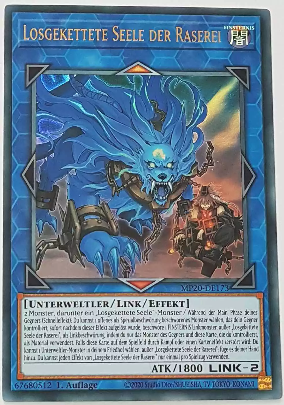 Losgekettete Seele der Raserei MP20-DE173 ist in Ultra Rare Yu-Gi-Oh Karte aus 2020 Tin of Lost Memories 1.Auflage