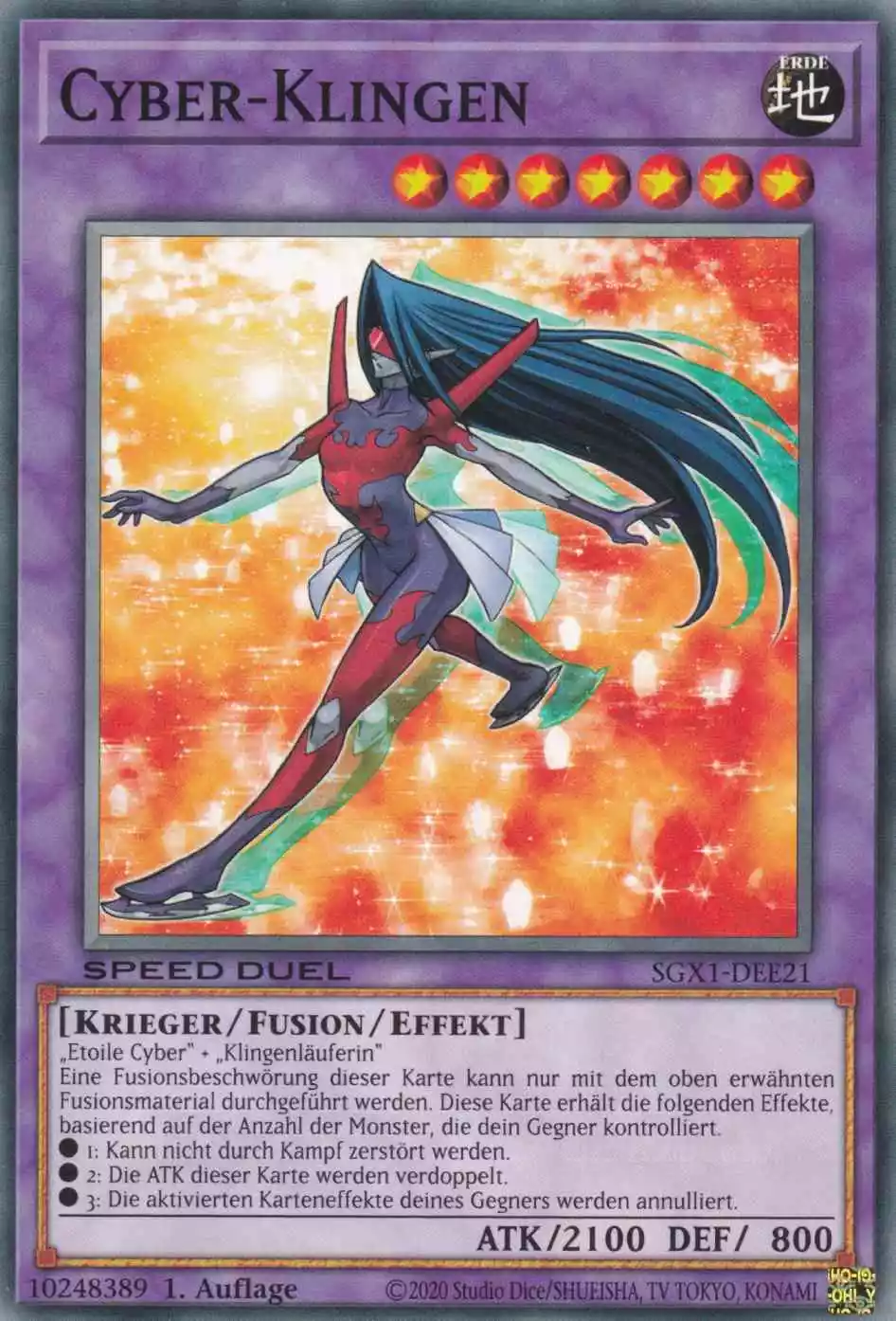 Cyber-Klingen SGX1-DEE21 ist in Common Yu-Gi-Oh Karte aus Speed Duel GX Duel Academy Box 1.Auflage