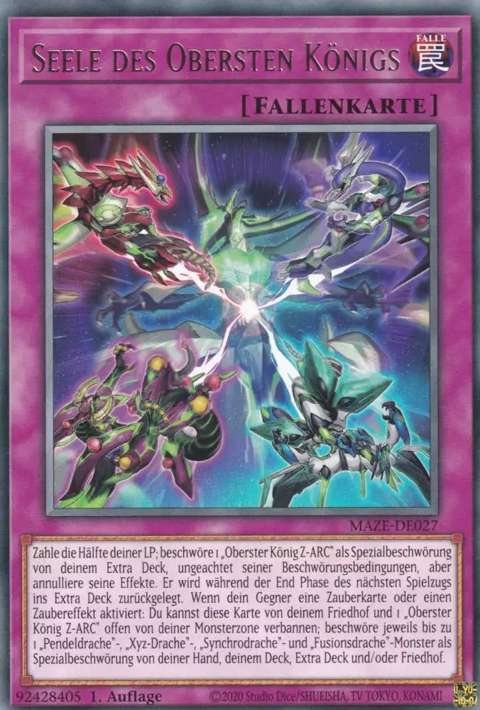 Seele des Obersten Königs MAZE-DE027 ist in Rare Yu-Gi-Oh Karte aus Maze of Memories 1.Auflage