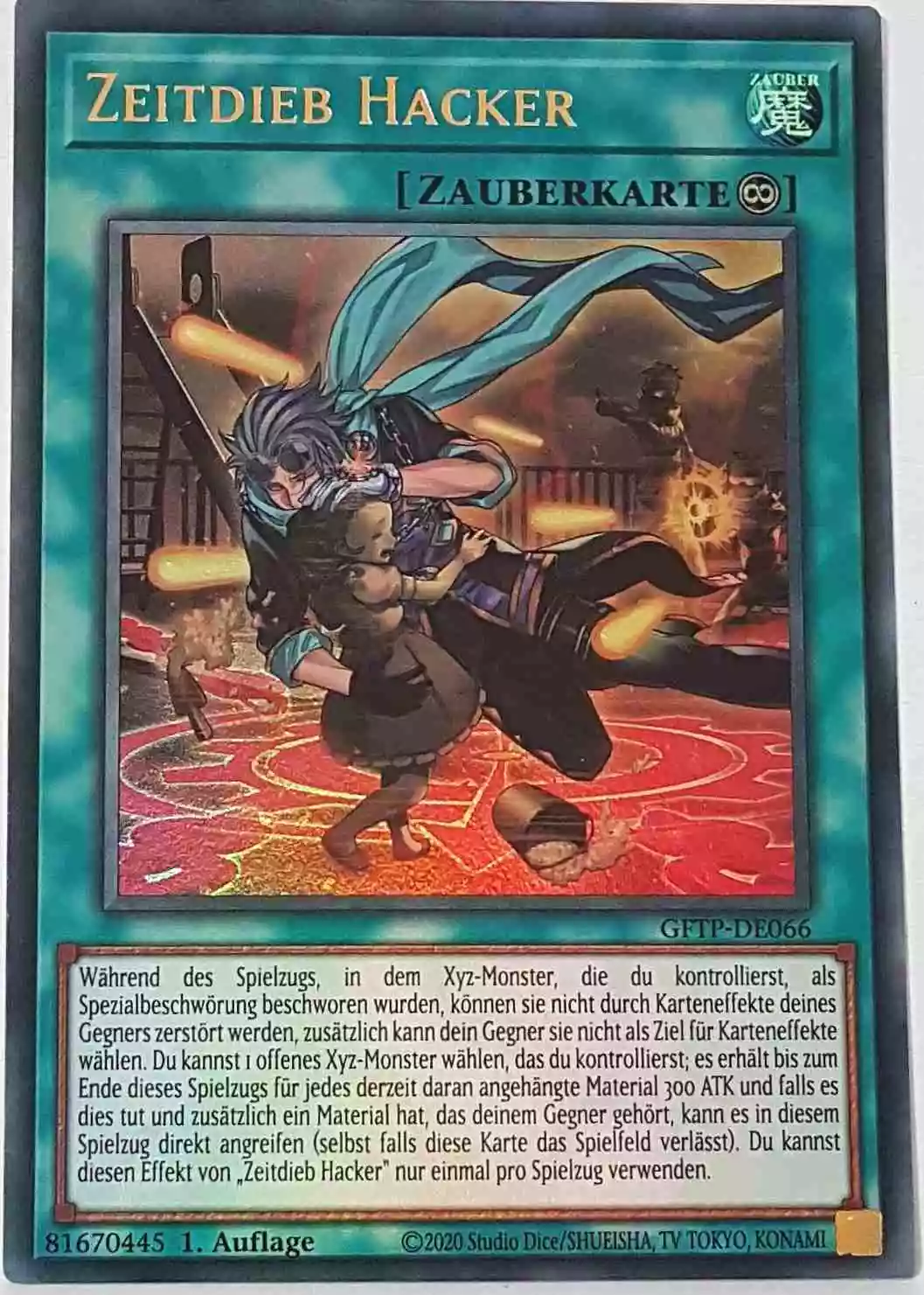 Zeitdieb Hacker GFTP-DE066 ist in Ultra Rare Yu-Gi-Oh Karte aus Ghost From The Past 1.Auflage