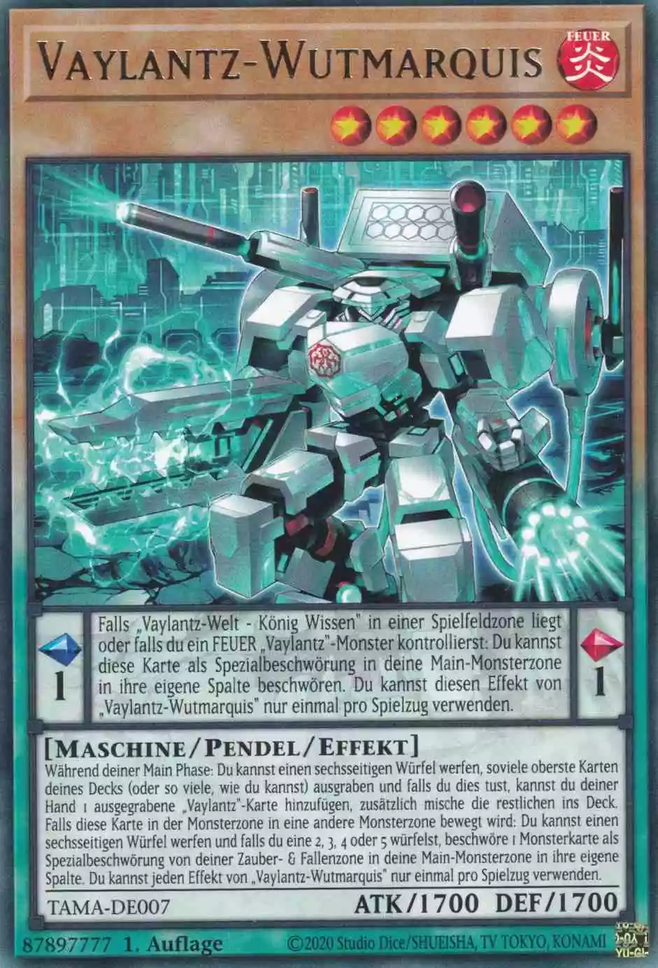 Vaylantz-Wutmarquis TAMA-DE007 ist in Rare Yu-Gi-Oh Karte aus Tactical Masters 1.Auflage