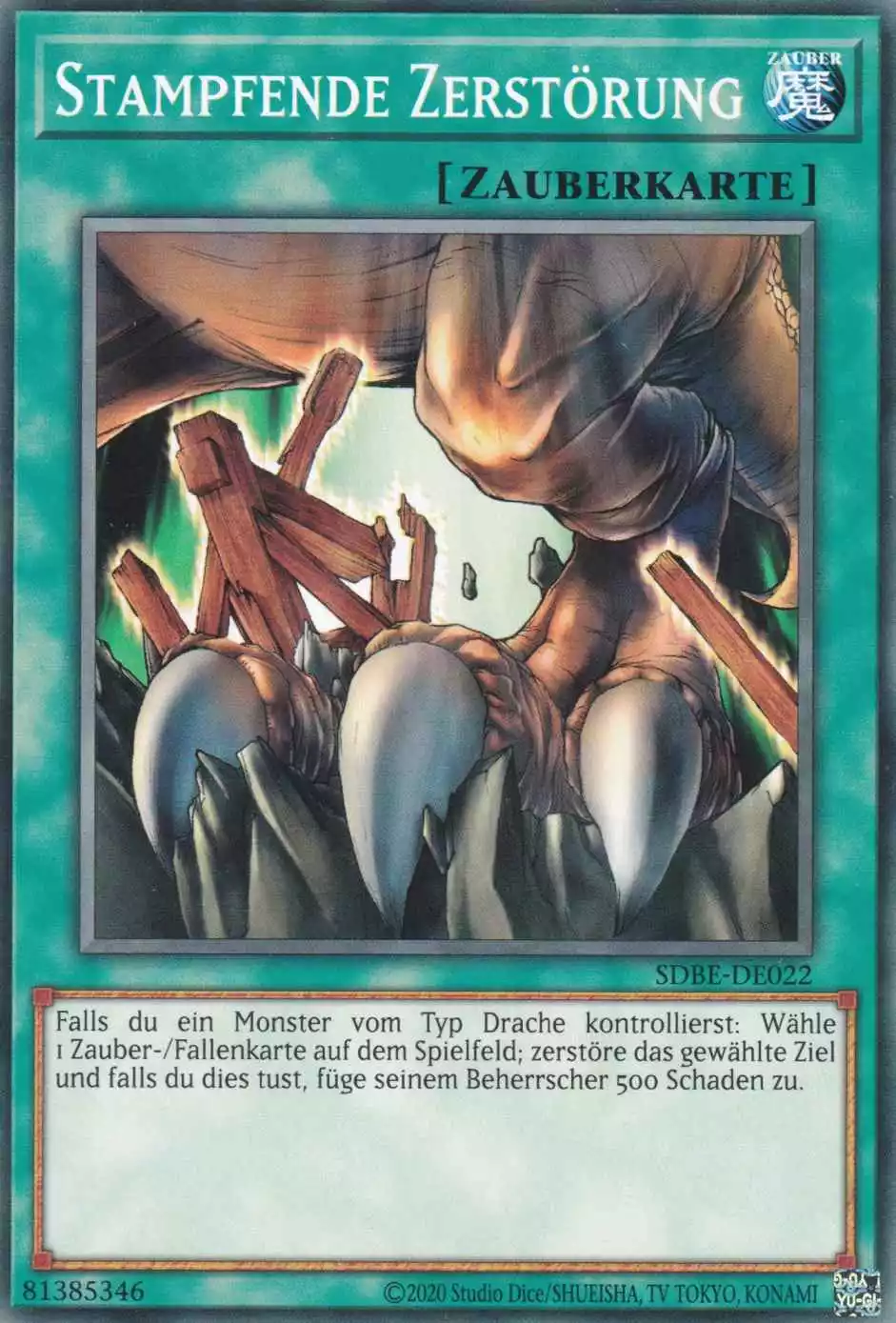 Stampfende Zerstörung SDBE-DE022 ist in Common Yu-Gi-Oh Karte aus Saga of Blue-Eyes White Dragon unlimitiert