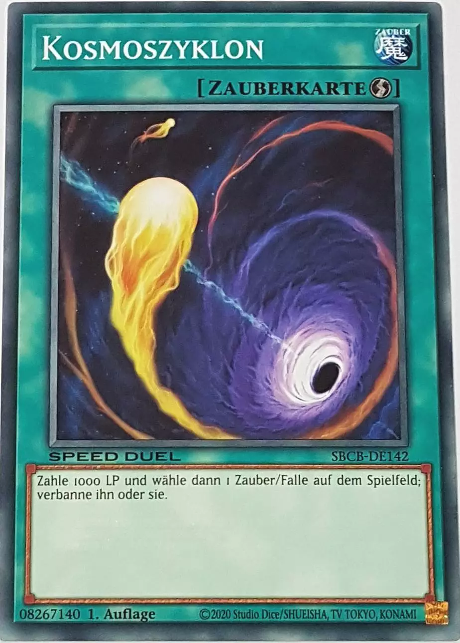 Kosmoszyklon SBCB-DE142 ist in Common Yu-Gi-Oh Karte aus Speed Duel Battle City Box 1. Auflage
