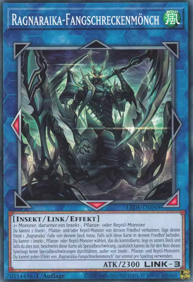 Ragnaraika-Fangschreckenmönch LEDE-DE048 ist in Common Yu-Gi-Oh Karte aus Legacy Of Destruction 1.Auflage