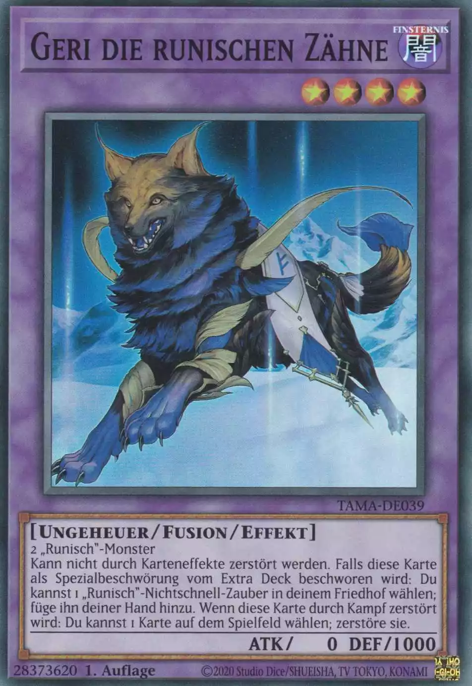 Geri die runischen Zähne TAMA-DE039 ist in Super Rare Yu-Gi-Oh Karte aus Tactical Masters 1.Auflage