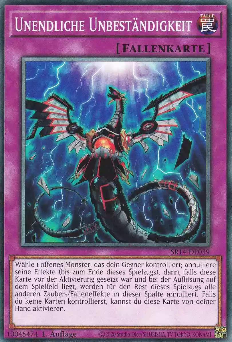 Unendliche Unbeständigkeit SR14-DE039 ist in Common Yu-Gi-Oh Karte aus Fire Kings 1.Auflage