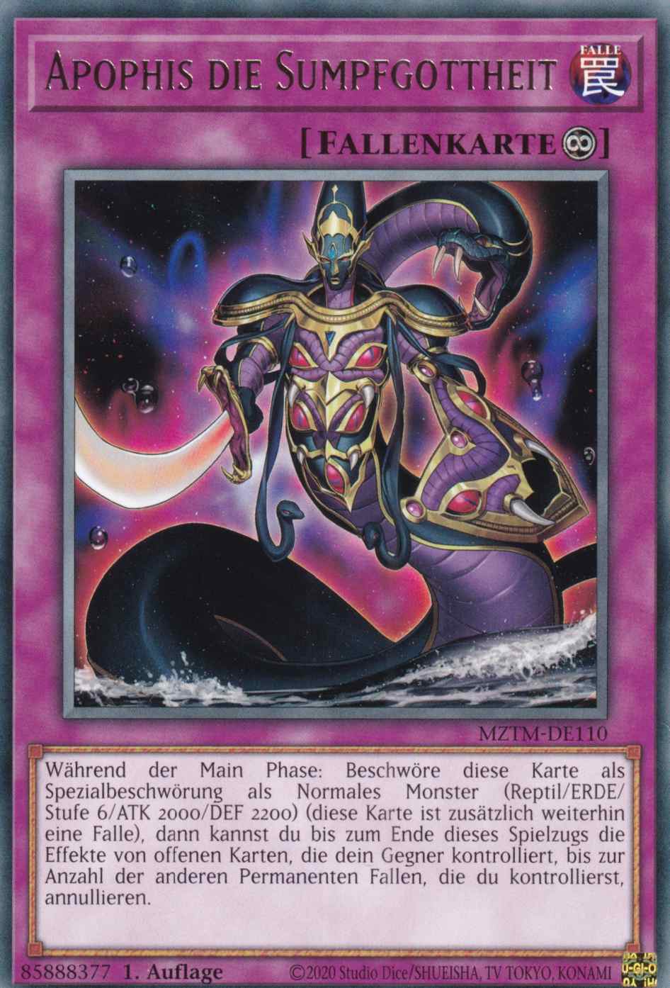 Apophis die Sumpfgottheit MZTM-DE110 ist in Rare Yu-Gi-Oh Karte aus Maze of the Master 1.Auflage