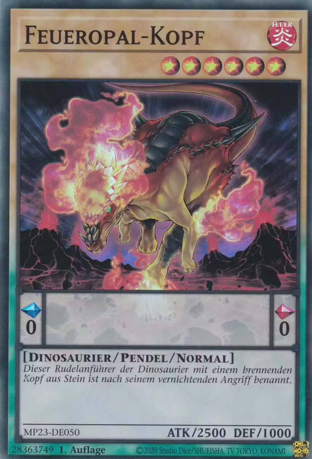 Feueropal-Kopf MP23-DE050 ist in Super Rare Yu-Gi-Oh Karte aus 25th Anniversary Tin Dueling Heroes 1.Auflage
