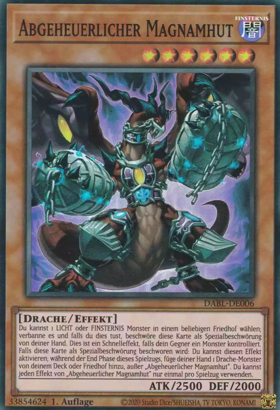 Abgeheuerlicher Magnamhut DABL-DE006 ist in Super Rare Yu-Gi-Oh Karte aus Darkwing Blast 1.Auflage