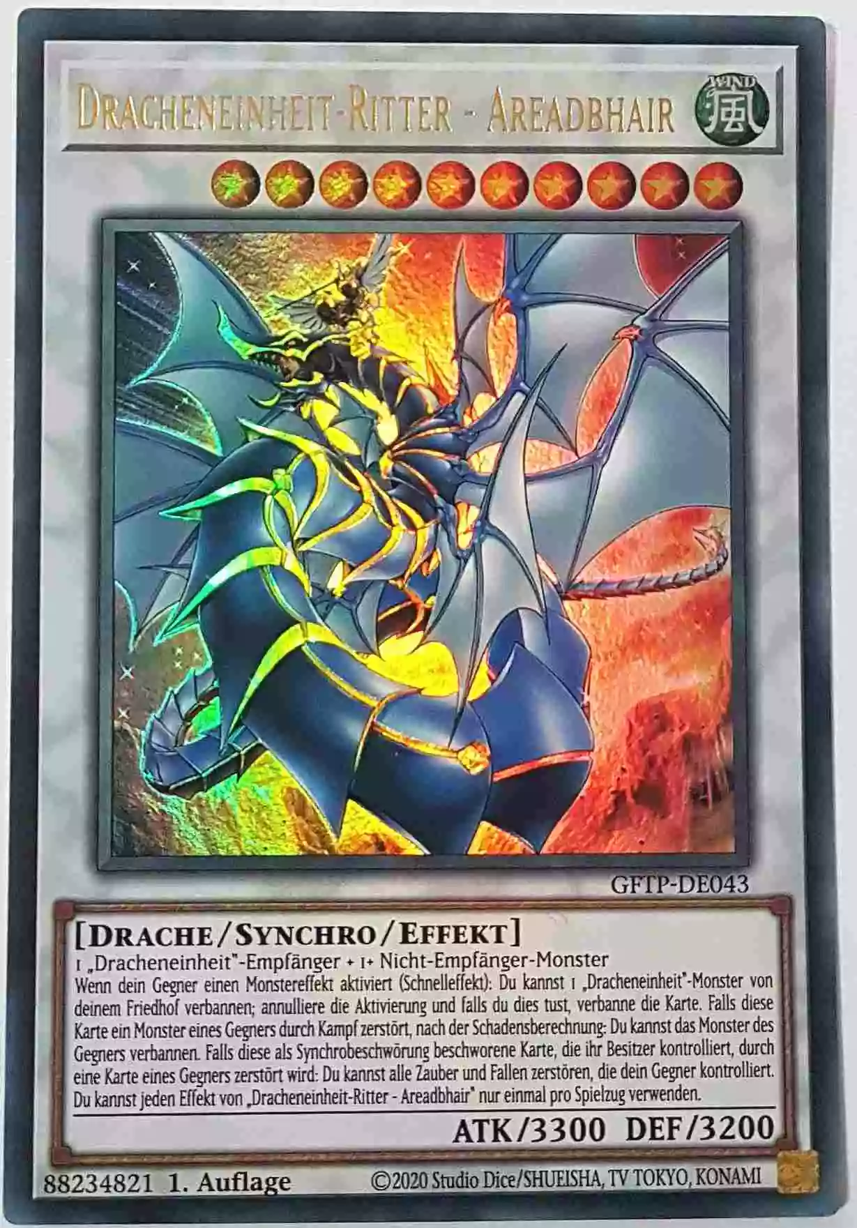 Dracheneinheit-Ritter - Areadbhair GFTP-DE043 ist in Ultra Rare Yu-Gi-Oh Karte aus Ghost From The Past 1.Auflage