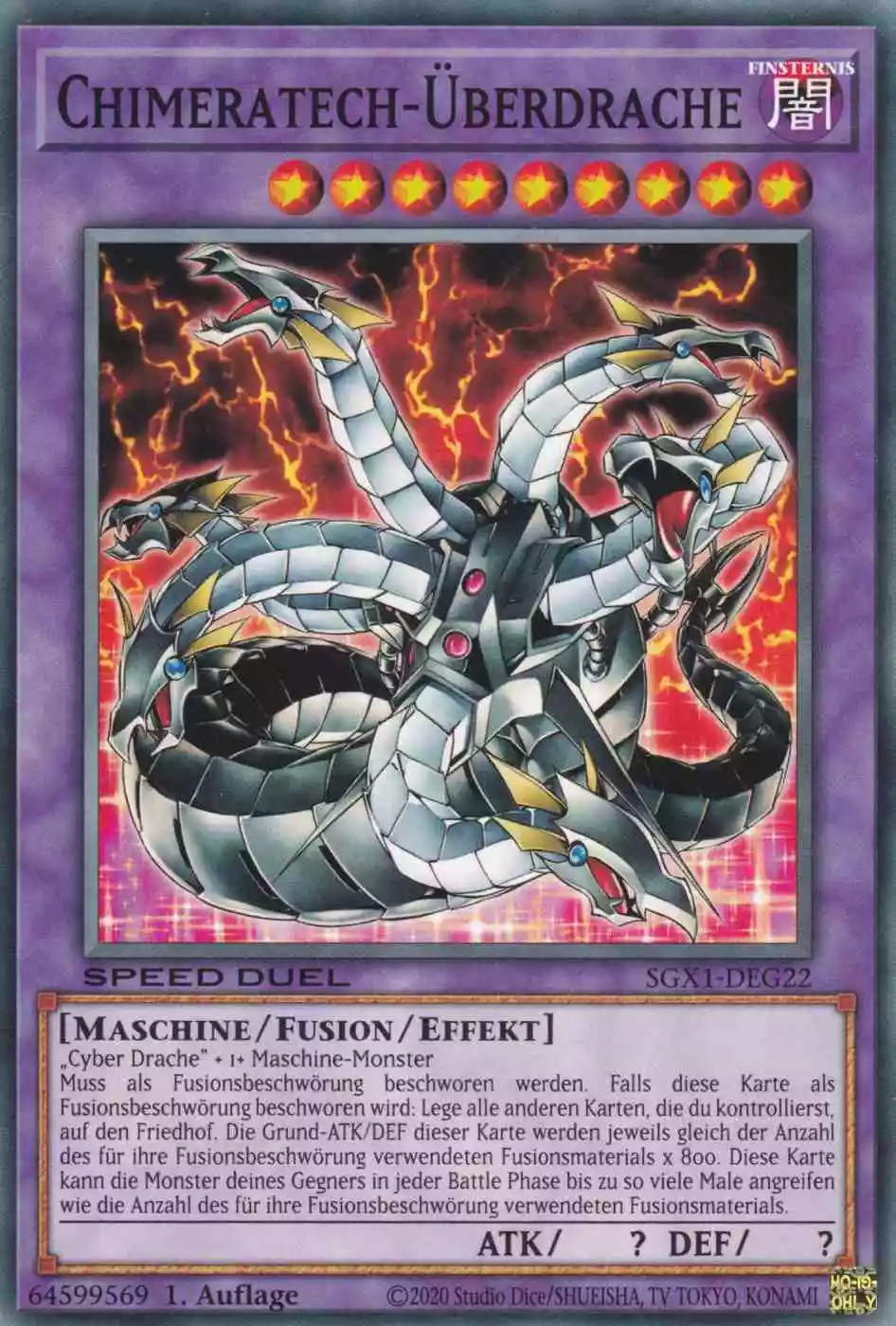 Chimeratech-Überdrache SGX1-DEG22 ist in Common Yu-Gi-Oh Karte aus Speed Duel GX Duel Academy Box 1.Auflage