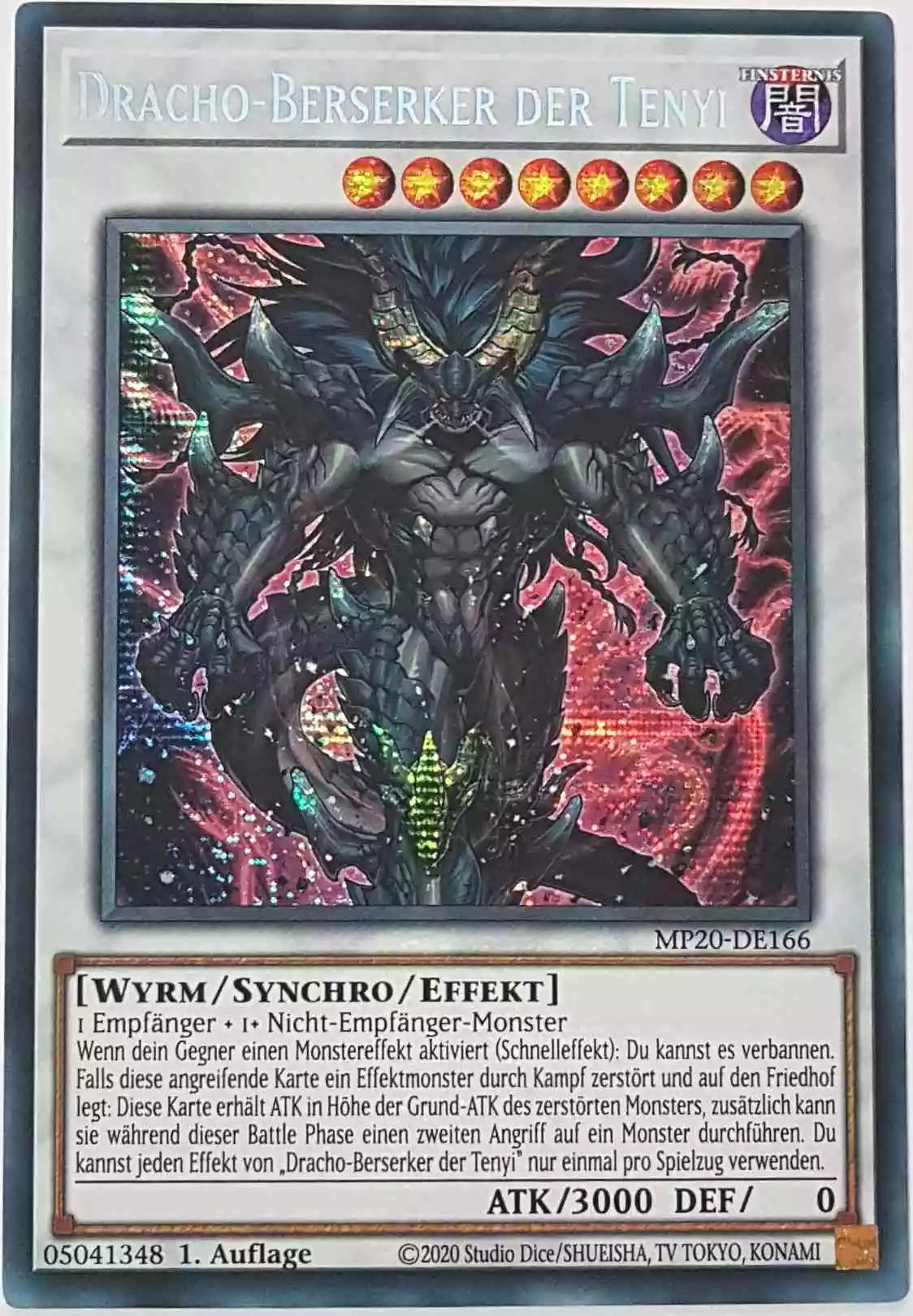 Dracho-Berserker der Tenyi MP20-DE166 ist in Prismatic Secret Rare Yu-Gi-Oh Karte aus 2020 Tin of Lost Memories 1.Auflage