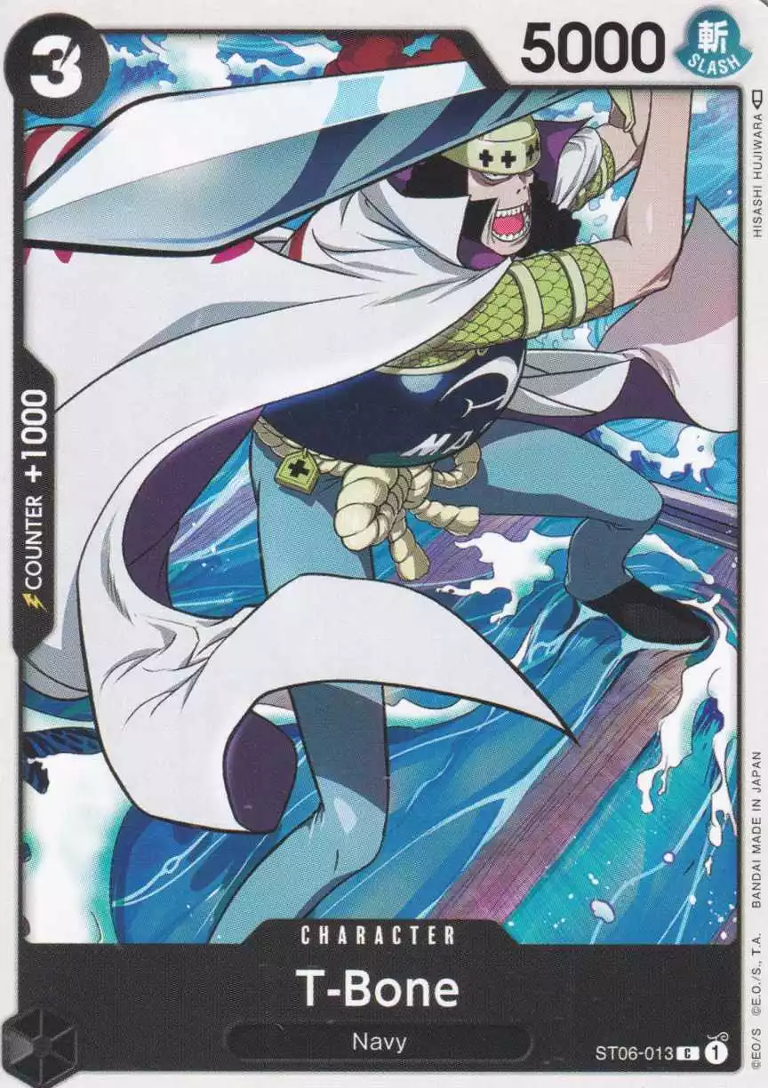 st06-013-t-bone-common-the-navy-st06 T-Bone ST06-013 ist in Common. Die One Piece Karte ist aus The Navy ST06 in Normal Art.
