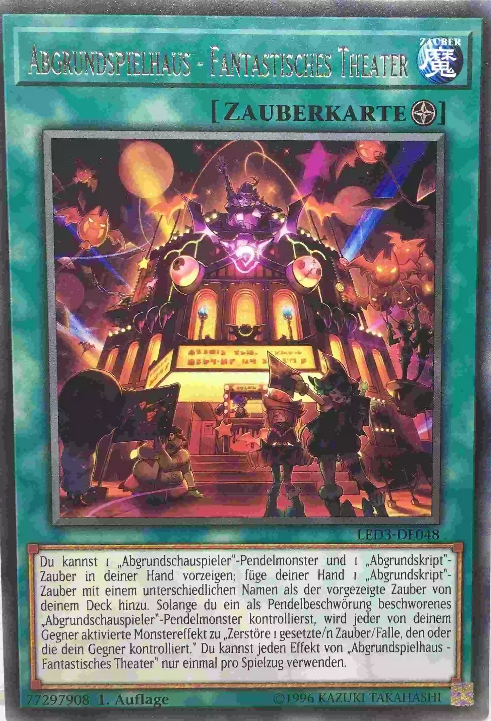 Abgrundspielhaus - Fantastisches Theater LED3-DE048 ist in Rare Yu-Gi-Oh Karte aus Legendary Duelists White Dragon Abyss 1. Auflage